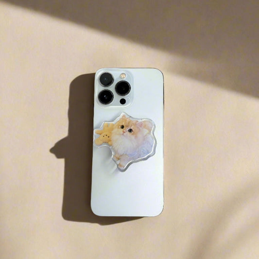 Stuffed Animal Cat Phone Grip